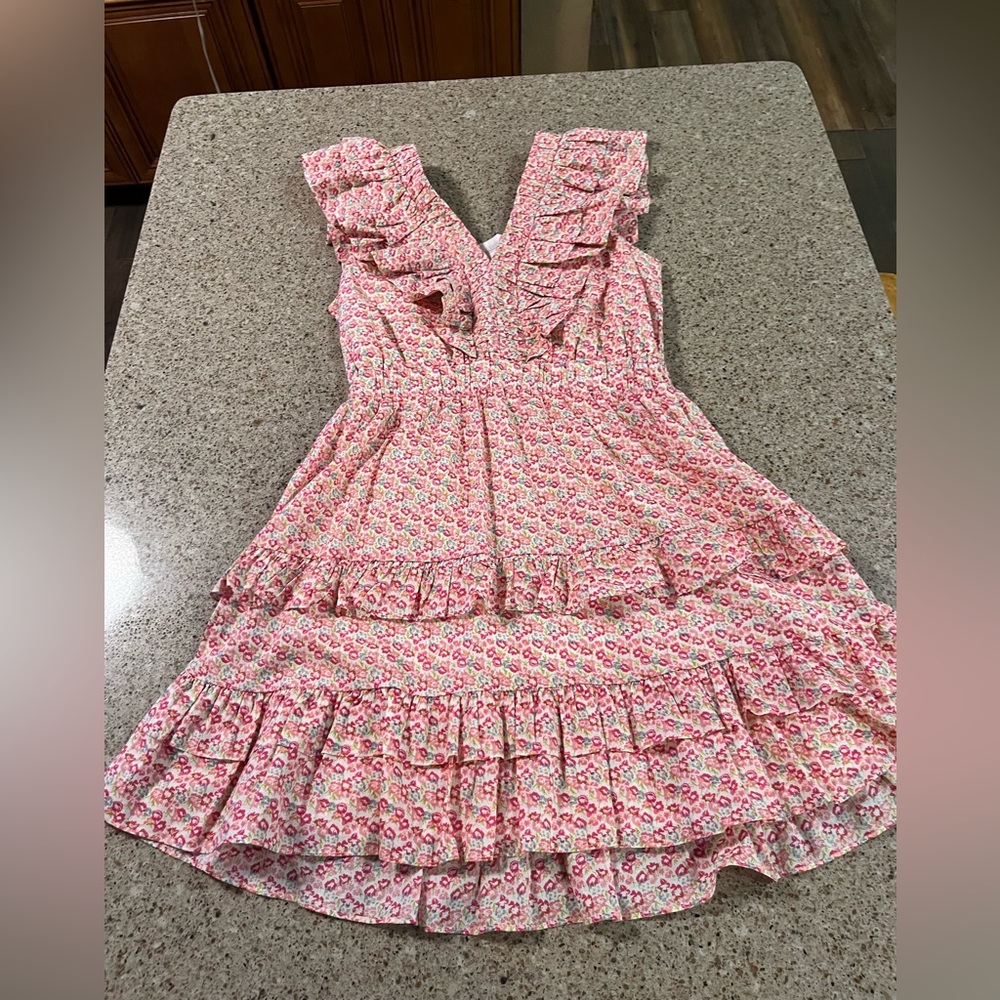 Hyacinth House Pink Ruffled Mini Dress